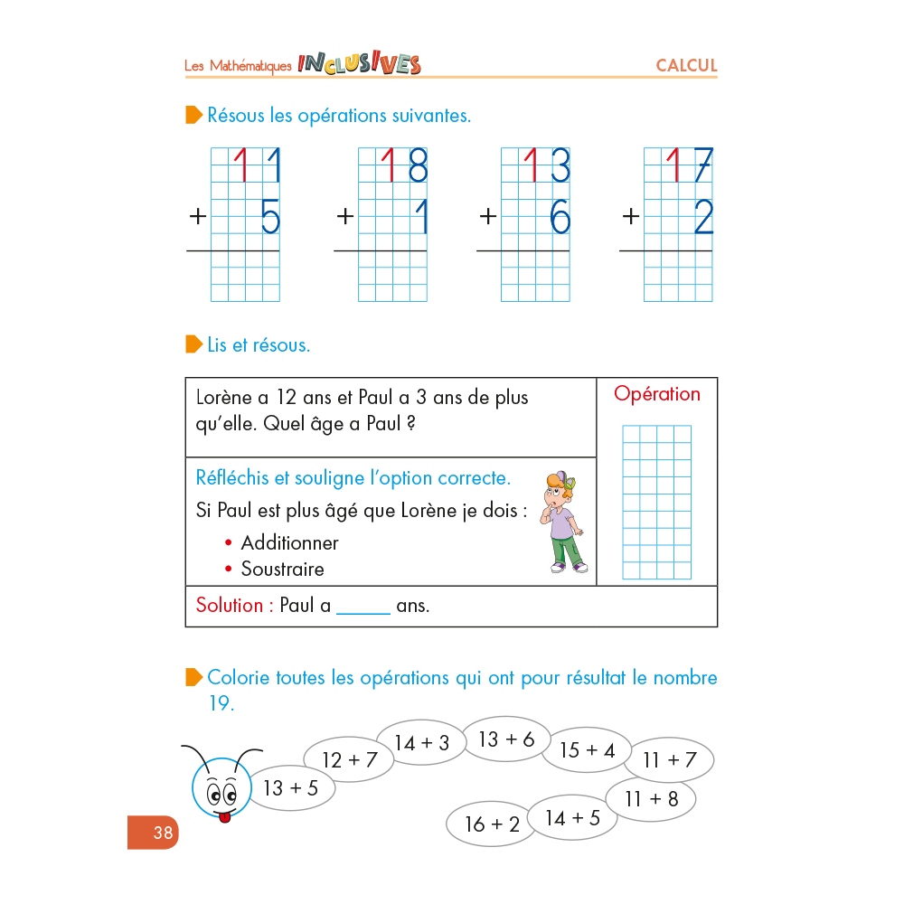 Les mathématiques inclusives - Calcul 1