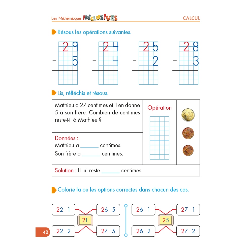 Les mathématiques inclusives - Calcul 1
