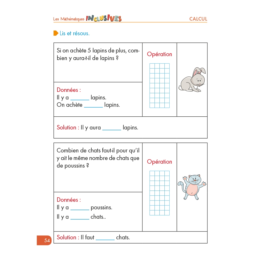 Les mathématiques inclusives - Calcul 1