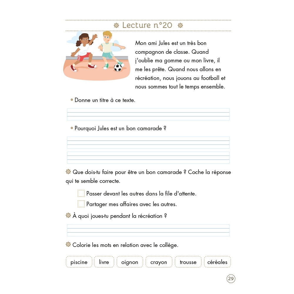 Pack cahiers de lecture et...