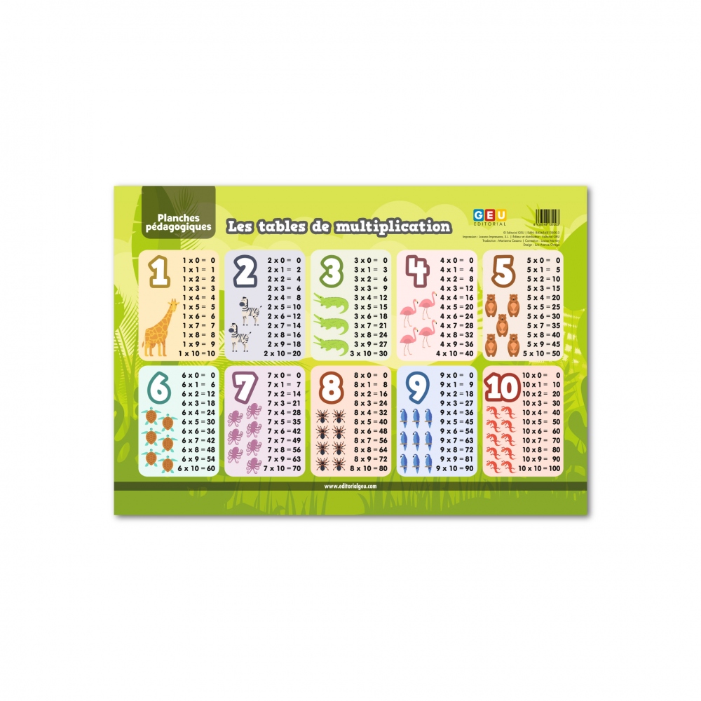Tables de multiplication (format rigide)