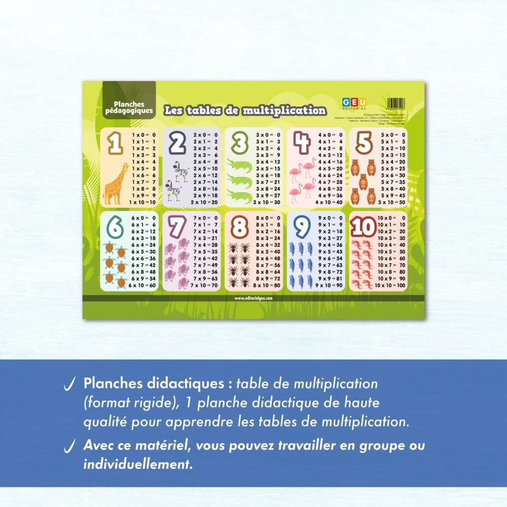 Tables de multiplication (format rigide)