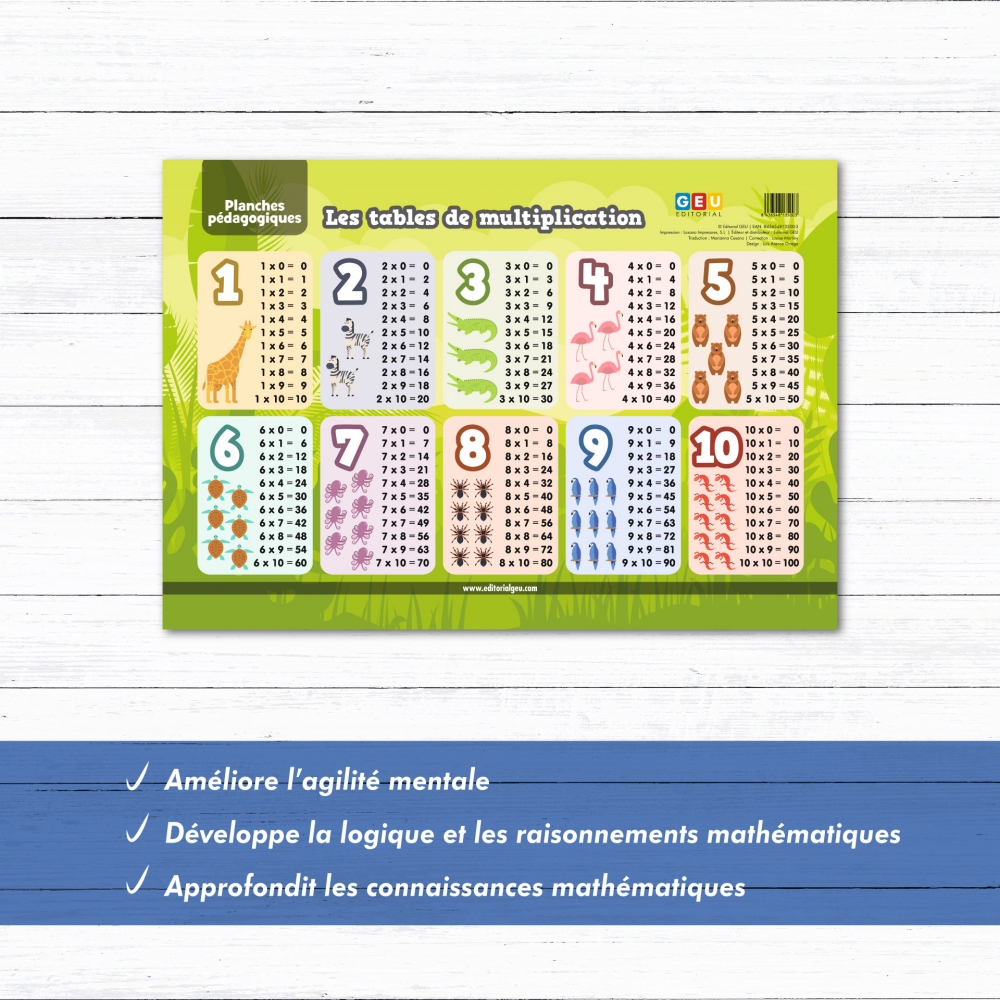 Tables de multiplication (format rigide)
