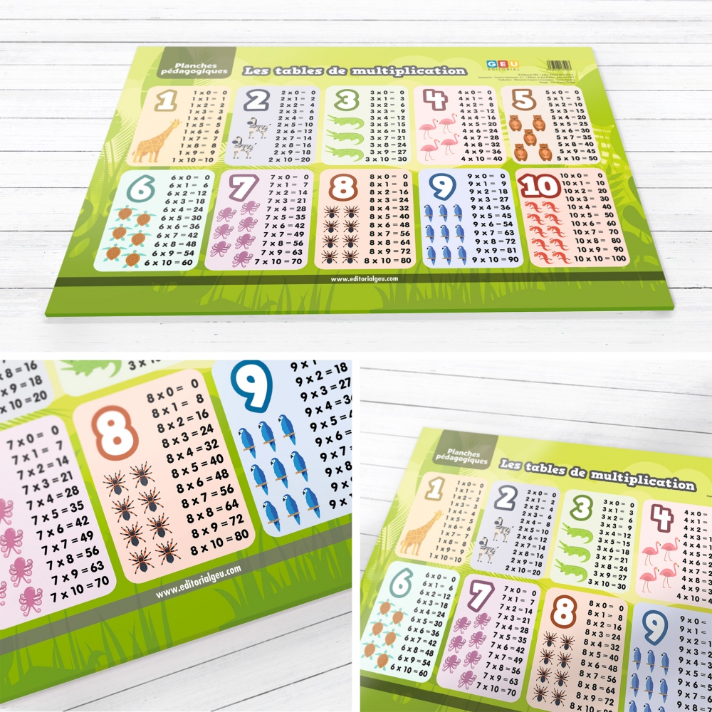 Tables de multiplication (format rigide)