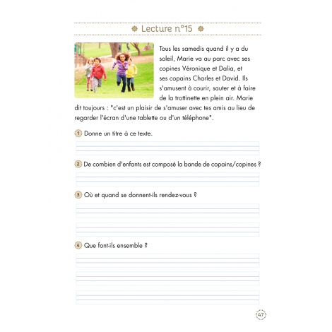 Cahiers de lecture et de compréhension de texte 2 - Les textes 1